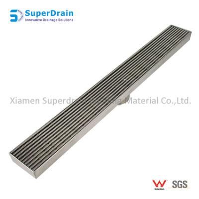 Ss 304 316 Long Linear Bathroom Floor Drain Cover with Hair Catcher