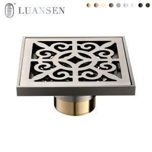 Classical Style Square Floor Drain in Bronze Color