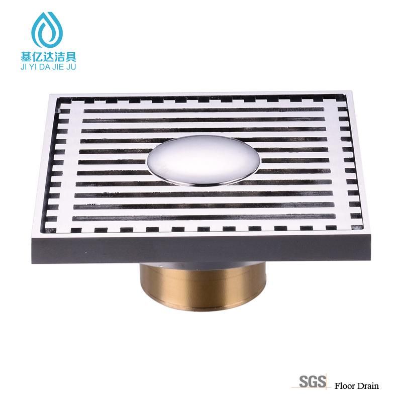 Square Shape Brass Durable Floor Drain for Washing Machine Bathroom