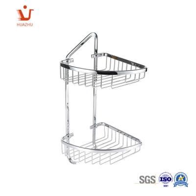 Chrome Plated Double-Layer Storage Basket Bathroom Accessory