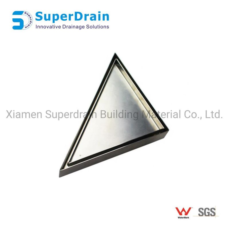 Triangle Floor Drain Tile Bathroom Sink Drain Shower with Flange Grate