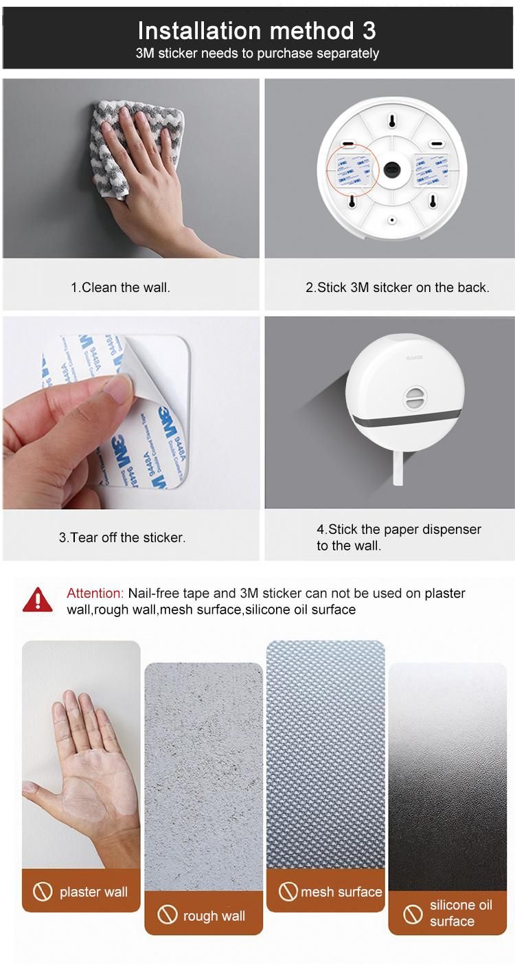 Saige Wall Mounted ABS Plastic Jumbo Toilet Roll Paper Towel Holder