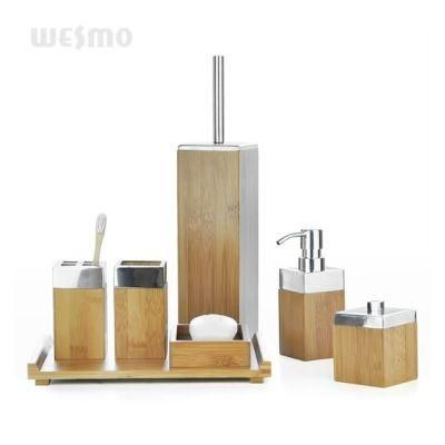 Bamboo Bath Set with Metal Top