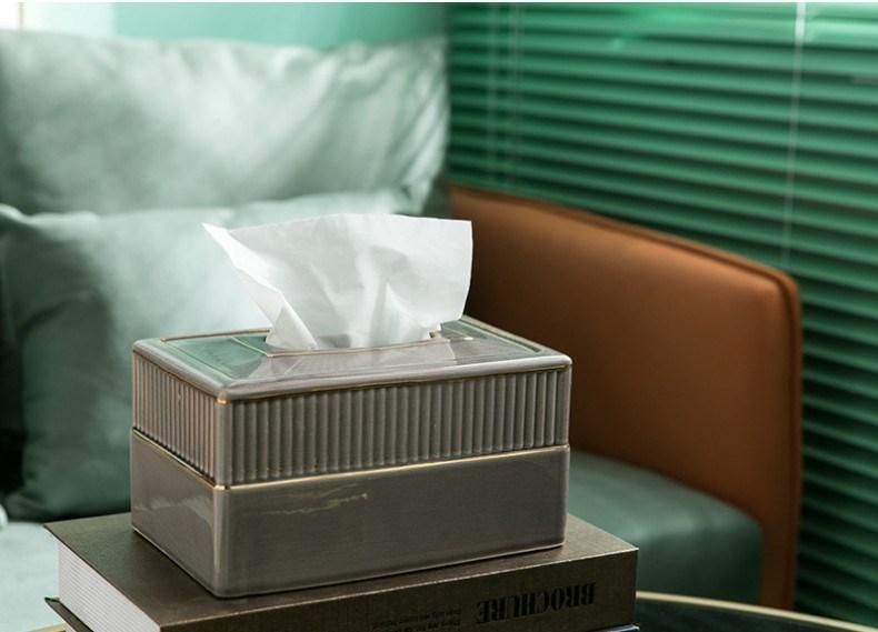 Noble and Elegant Ceramic Tissue Box High Grade Ceramic Tissue Box Home Furnishings Fashion Storage Box