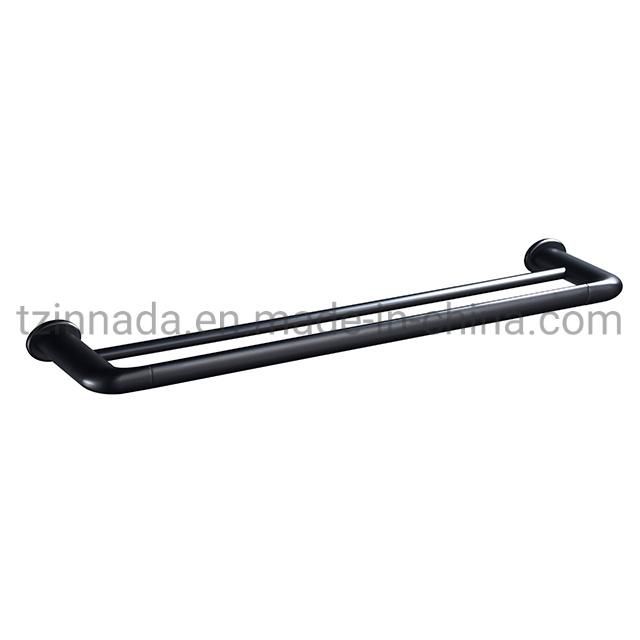 Wall Mounted Brass Chrome Plated Bathroom Accessories Double Towel Bar (NC6583-C)