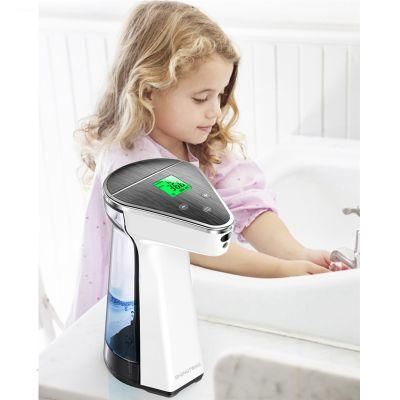 Safety Home Use 480ml Automatic Hand Washing Disinfection Sensor Temperature Mearsure Hand Sanitizer Sterilizer Foam Soap with Big LCD