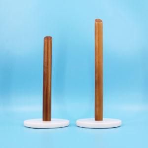 New Design Marble+Wood Paper Towel Holder Countertop for Kitchen Bathroom Toilet, Napkin Rack