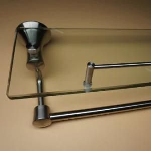 Wall Mounted 304 Stainless Steel Bathroom Glass Shelf