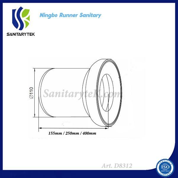 Straight Wc Pan Connector for Soil Pipe 110mm (D8312)