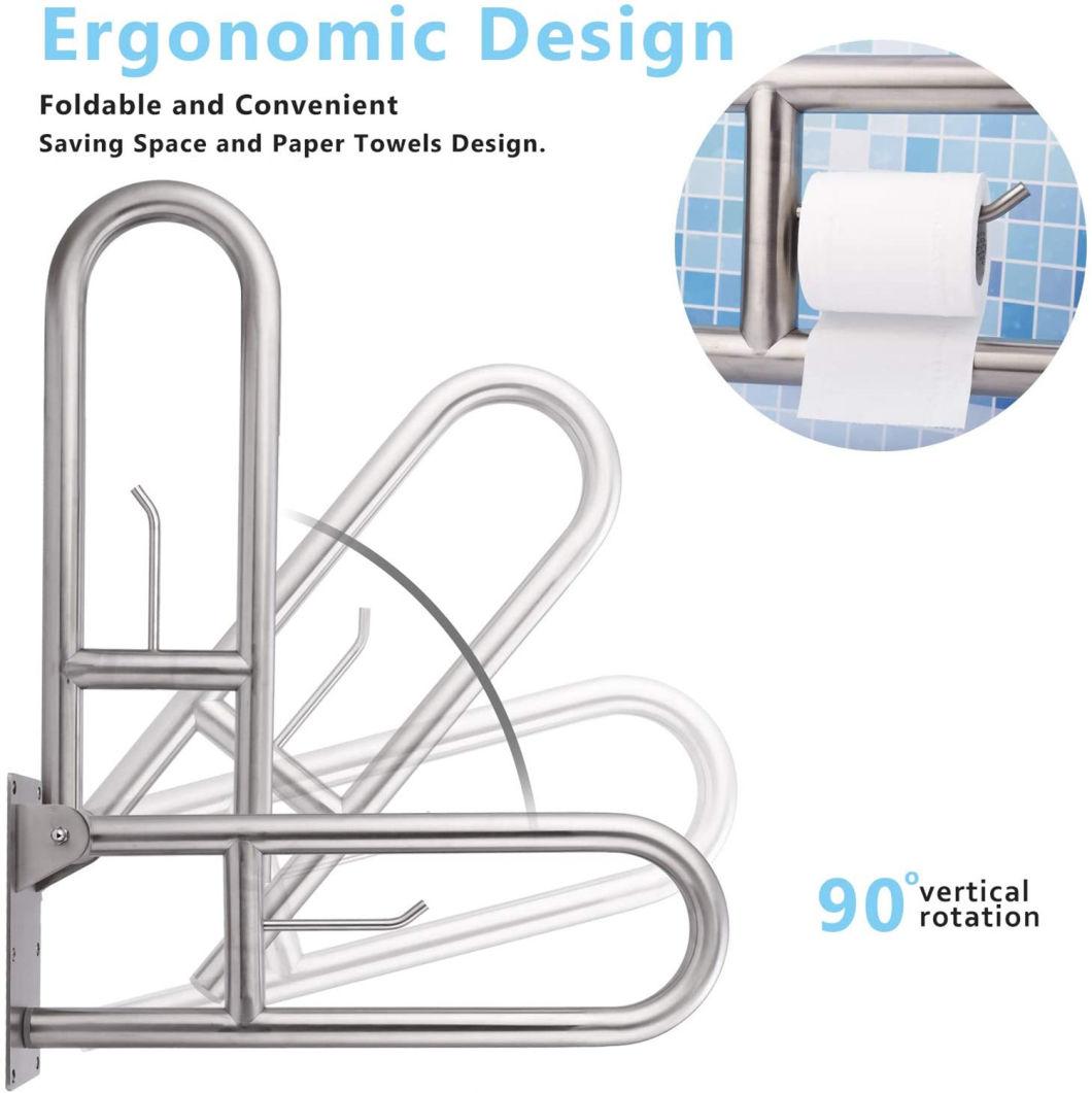 Stainless Steel Wall Mounted Toilet Safety U-Shape Grab Bar