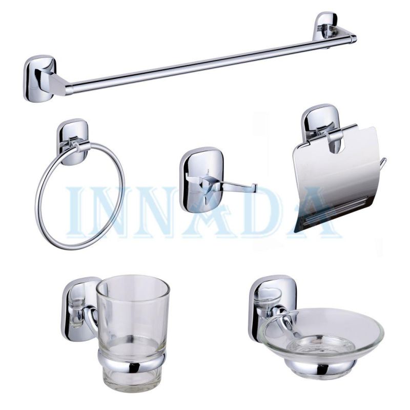 Zinc Alloy 6PCS Wall Mounted Chrome Bathroom Accessory Sets