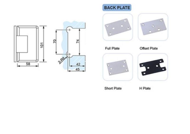 Brass Hinge Glass Hinge Bathroom Hinge Showroom Hinge Glass to Wall Hinge 90 Degree Bright Chrome