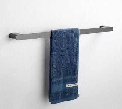 Gun Grey 304 Stainless Steel Towel Rack Towel Single Pole Bathroom Hardware Pendant