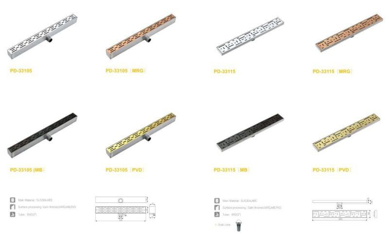 Wholesales Price Stainless Steel Long Floor Waste Tile Insert/Tile Insert Floor Drain/Tile Insert Shower Drain
