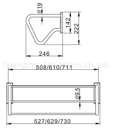 Stainless Steel Double Towel Rack R Style Mx-Tr03-103