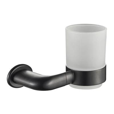 Brass Matt Black Sanitary Ware Bathroom Accessories Single Cup Tumbler Holder (NC6584)