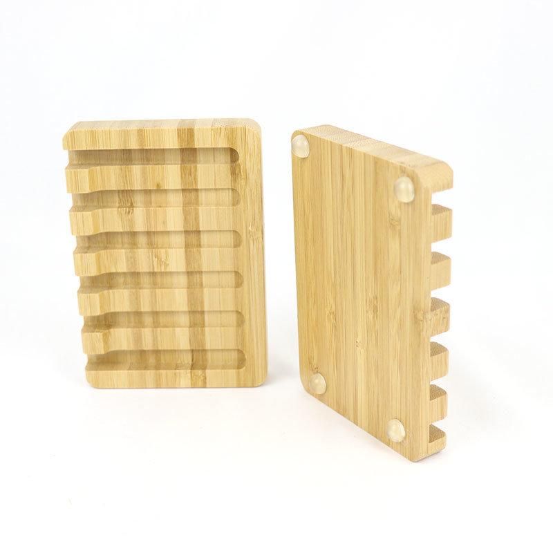 Bath Room Wooden Natural Bamboo Soap Dish Storage Holder
