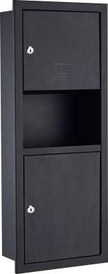 Recessed Paper and Wastbin Dispenser with Matt Black Color