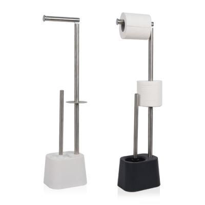 Metal Free Standing Toilet Paper Holder with Toilet Brush Bathroom Accessories
