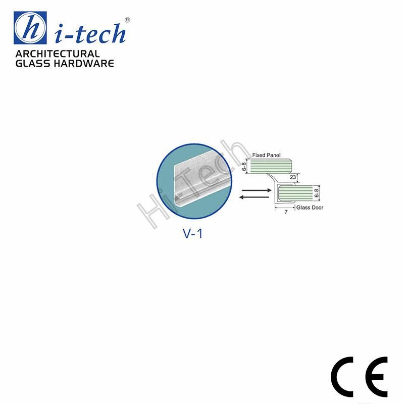 V-1 Frameless Glass Door Transparent Silicone Sealing Strip