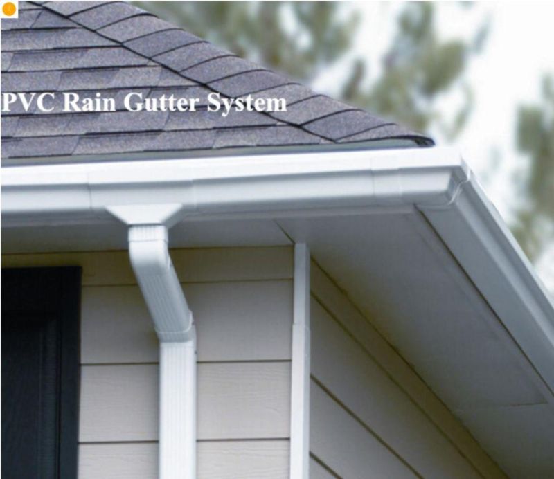 Plastic Roof Gutter PVC Downspout Water Pipe Rain Gutter Half Round Style