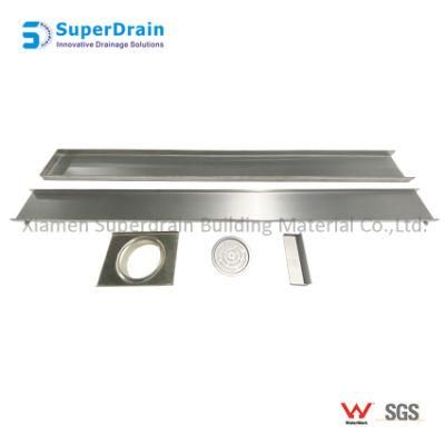 Stainless Steel Electroplated Brass Tile Insert Floor Drain with Movable Outlet