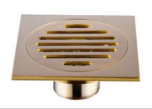 Bathroom Hotel Brass Shower Floor Drain with Removable Strainer