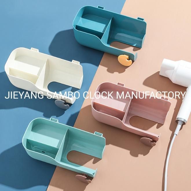 Multifunction Wall Mounted Rack for Hair Dryer and Toiletries