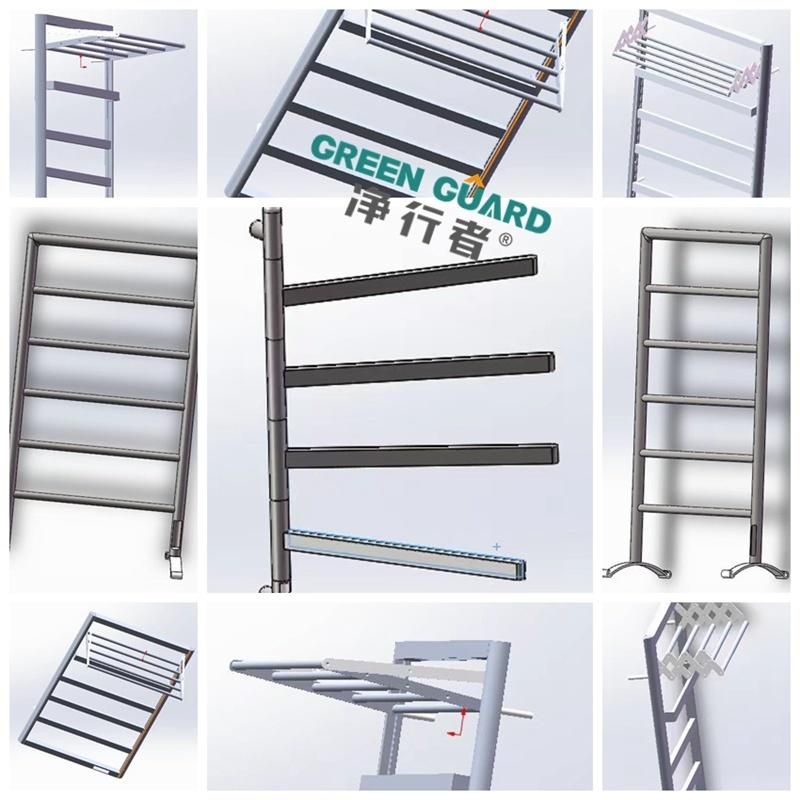 SUS304 Stainless Steel Chrome Towel Heatedr Ladder Shape Towel Bar Rack Stand, Tower Bar for Bathroom Warmer Racks