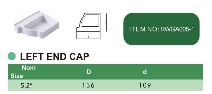 Hot Sale Low Price Durable UV Resistant K-Style 5.2" PVC Square Rain Gutter Left End Cap