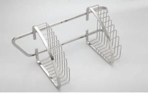 Modern Metal Bathroom Storage Rack Two Tier Shower Caddy Corner Shelf Shampoo Basket