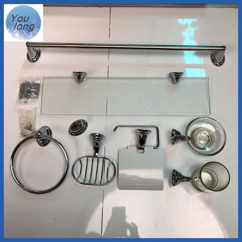 Zinc Alloy 6PCS Wall Mounted Chrome Bathroom Accessory Sets