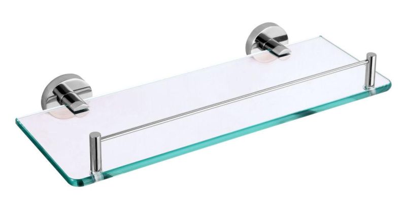 Wall Mounted Tempered Glass Bathroom Shelf with Towel Bar