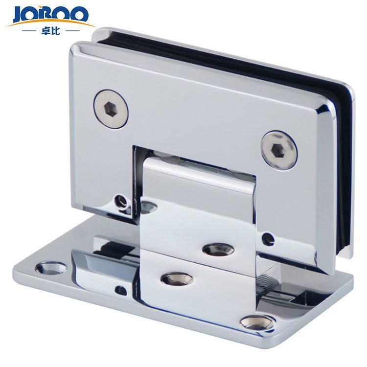 Bathroom Fittings Adjustable Wall to Glass 90 Degree Solid Brass Polish Chrome Phlishing Glass Shower Hinges Connector Joboo Zb521