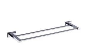 Brass Square Double Towel Bar