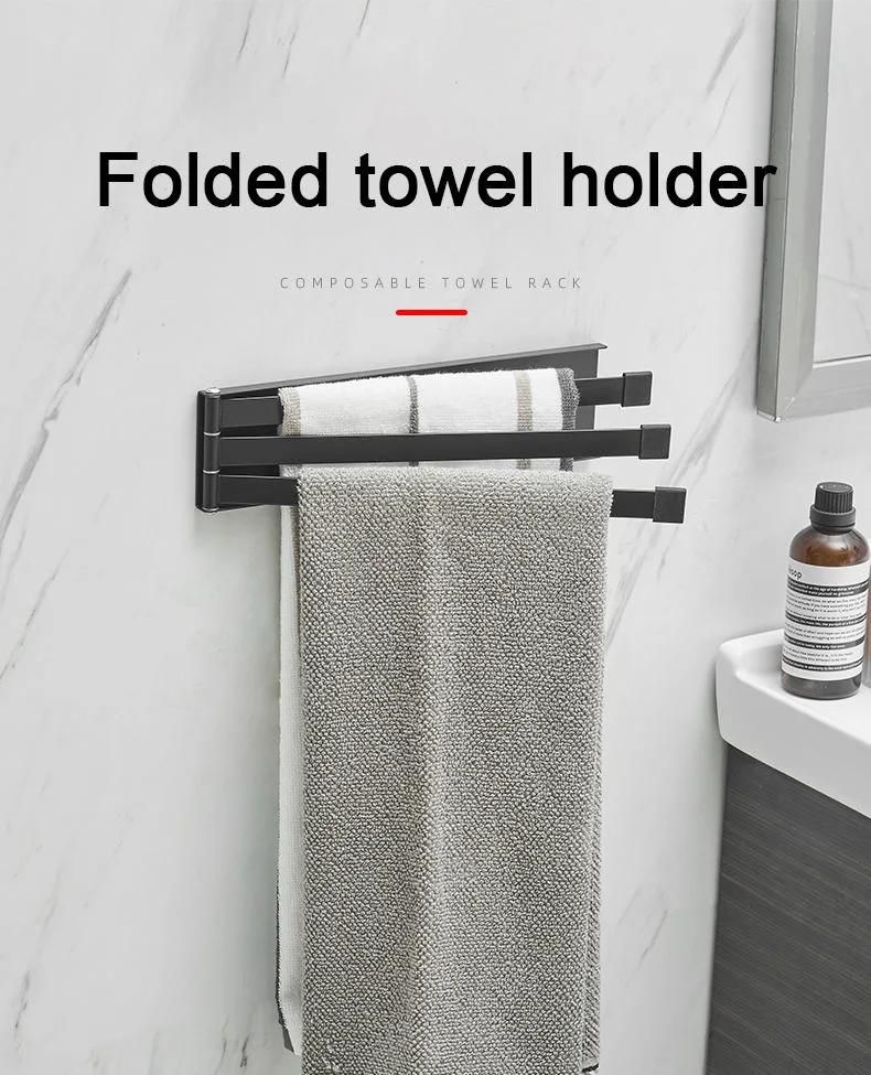 3 Layer Foldable Magnetic Kitchen Bathroom Towel Holder