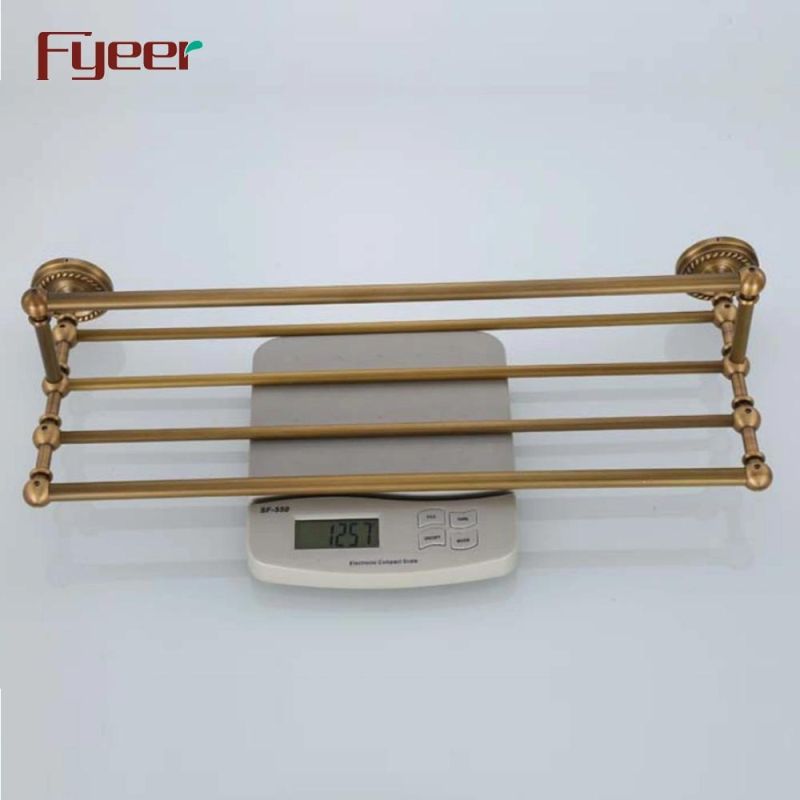 Fyeer Bathroom Accessory Antique Brass Towel Rack