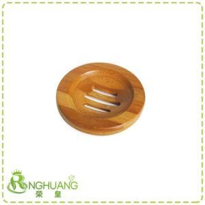 Round Bamboo Soap Dish Holder Natural Color 034
