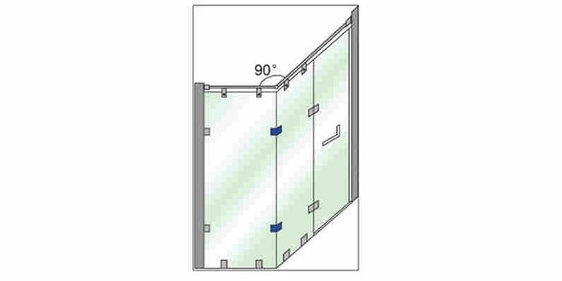 Hi-725 90 Degree Connector Glass Clip for Bathroom Glass