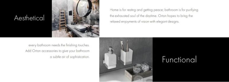 Slim Sleek Modern Round Italy German Design Base Foot Stainless Steel Brass Luxurious Bathroom Accessories Set Accessories