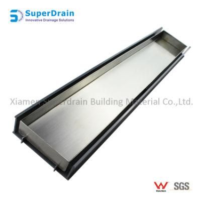 Stainless Steel Invisible Tile Insert Floor Grate with Long UPVC Channel