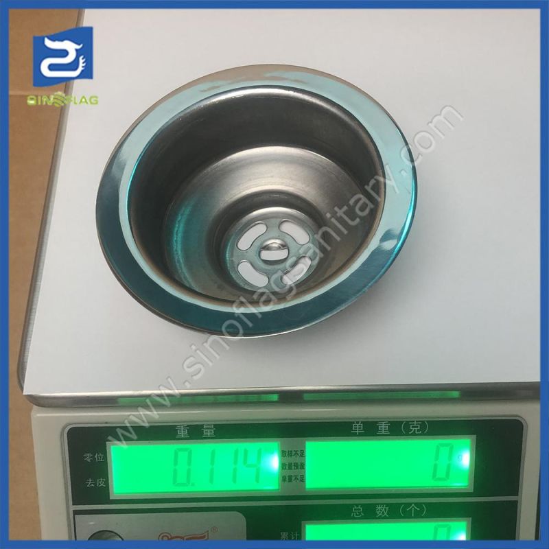 113mm Stainless Steel Body Sink Drain with Strainer Basket