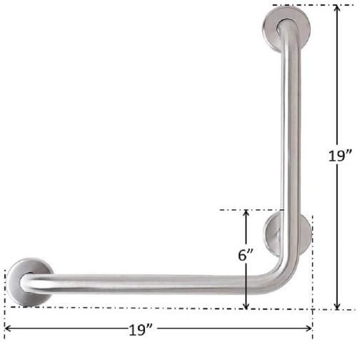 L-Shaped Grab Rail Stainless Steel Safety Disabled Grab Bar for Bathtubs and Shower