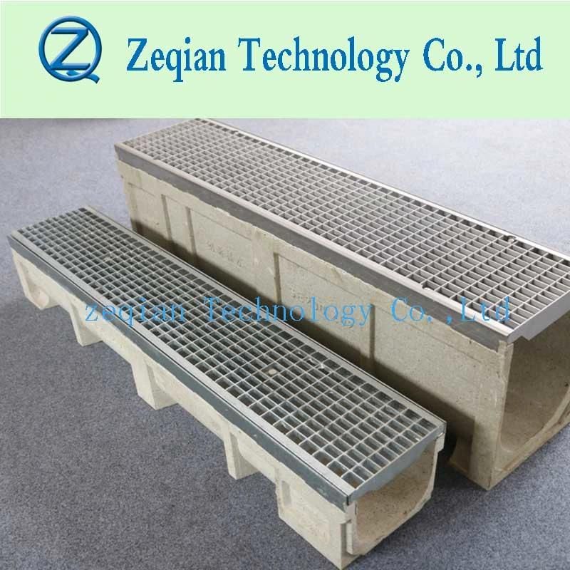 Polymer Concrete Linear Drain Trench with Stainless Steel Grating Cover