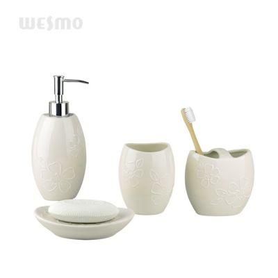 Porcelain Ceramic Bath Accessory Soap Dispenser Set