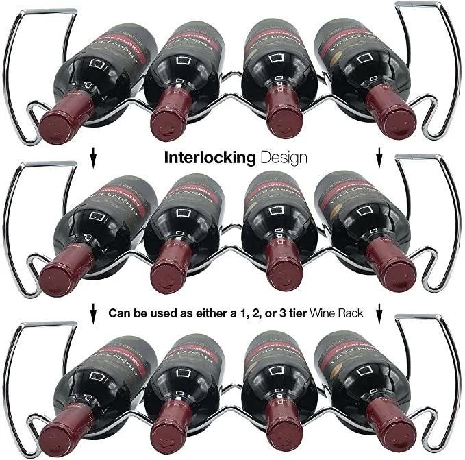Wine Glass Holder Stemware Rack Wall Mountable Heavy Duty Thick Wrought Iron Black 15 Inch Set of 4