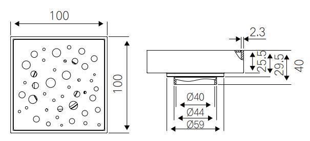 Pd-36108 Bathroom Accessories 100mm*100mm Stainless Steel Floor Drain