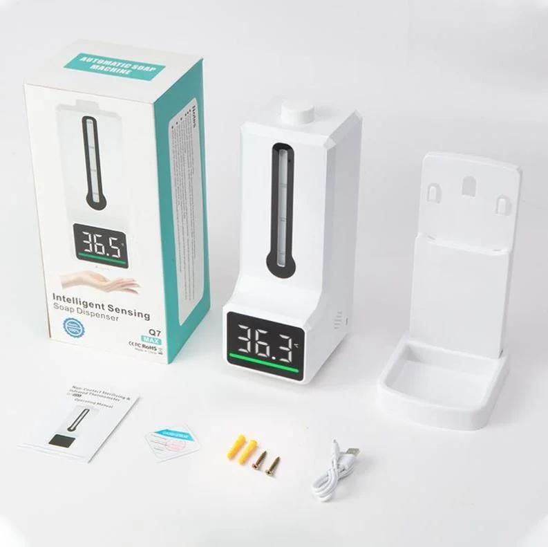 Popular Use 480ml Auto Hand Sanitizer Machine Sensor Temperature Measurement Sterilizer Soap Dispenser for Public Place