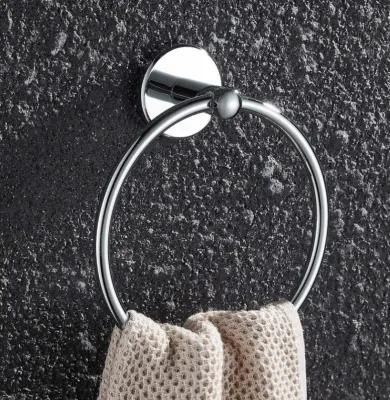 Round Zinc Base S. Steel Ring with Chrome Plating Classical Round Shape Towel Ring
