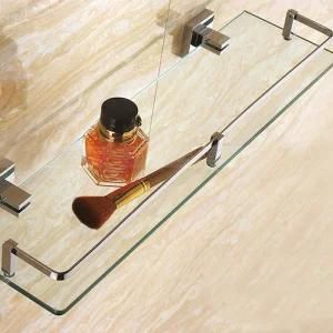 Wall Mounted Brass Bathroom Glass Shelf Chrome Finish 6303
